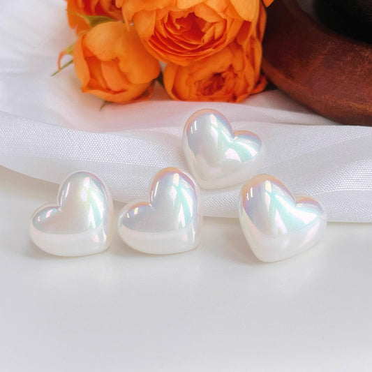Heart Shaped Pearls Harbor Style Large Earrings